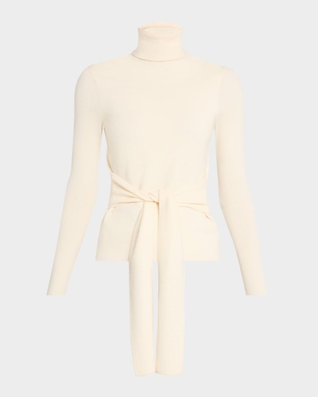 Brielle Tie-Front Turtleneck Top